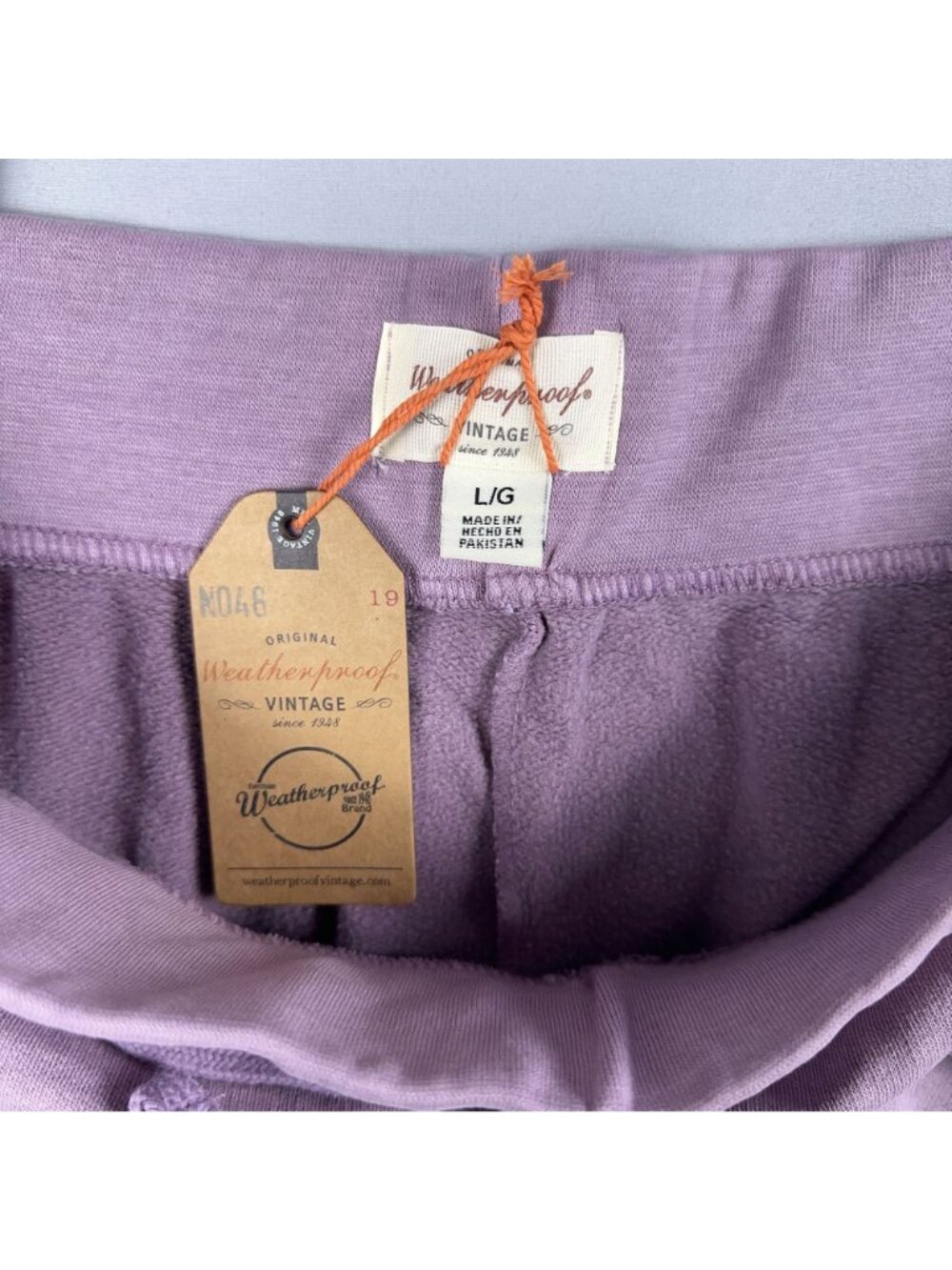 Weatherproof Sweatpants Size Large Vintage Lavender Jogger Drawstring Waistband - Picture 5 of 12
